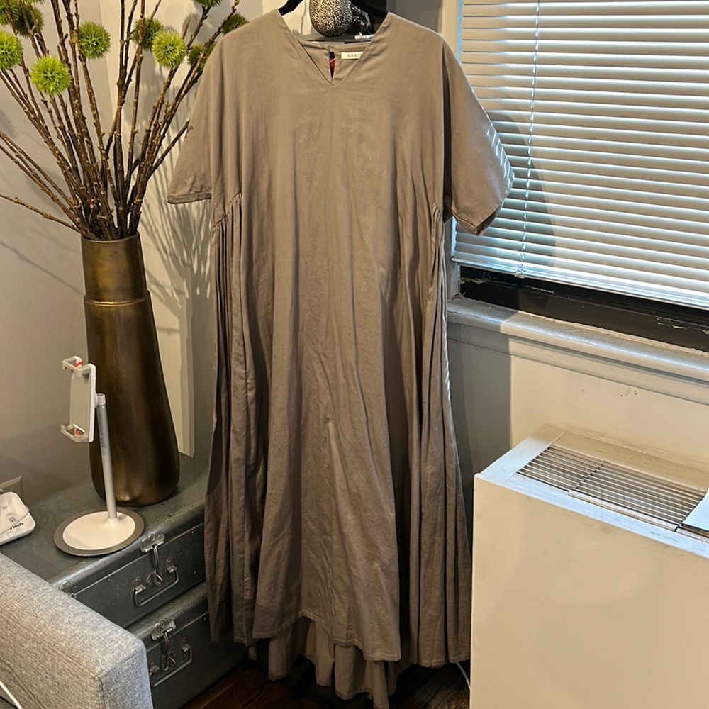 Elegant Taupe Midi Dress